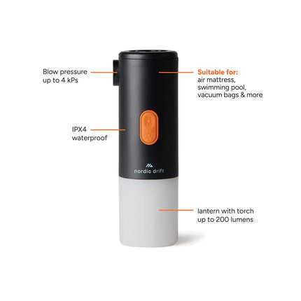 Nordic Drift Titan Portable Air pump camping light - hospitality