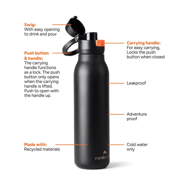 Nordic Drift Trail RCS Single Wall Water Bottle 750ml - hospitality