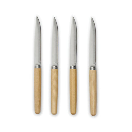 Nordic Heritage 4 Piece Meat Knife Set In Ashwood And Stainless Steel Handcrafted Scandinavian Craft - hospitality