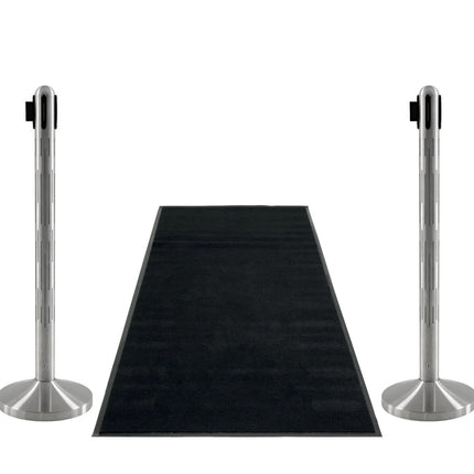 Securit® Nova LED Entrance Set – 2 RGB LED Posts + Black Entrance Carpet – set contents