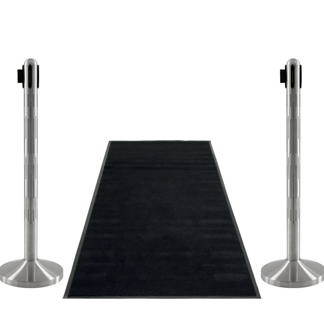 Securit® Nova LED Entrance Set – 2 RGB LED Posts + Black Entrance Carpet – set contents