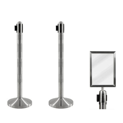 Securit® Nova LED Signed Entrance Set – 2 RGB LED Posts + A4 Sign Frame – set contents