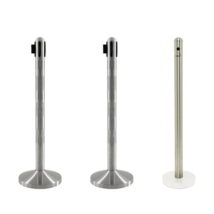 Securit® Nova LED Entrance & Smoking Point Set – 2 RGB LED Posts + Stainless Smoking Pole & Base – set contents