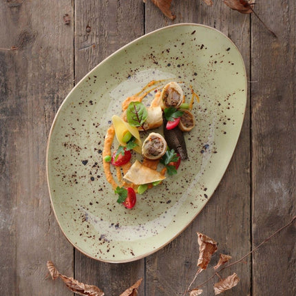 Olive organic shape plate, 350x210mm - hospitality