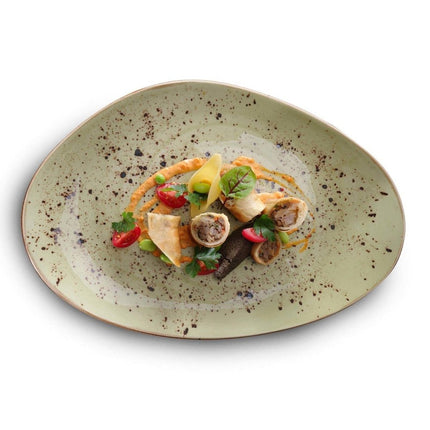 Olive organic shape plate, 350x210mm - hospitality
