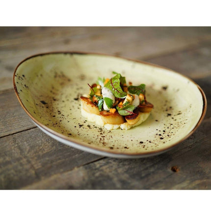 Olive organic shape plate, 350x210mm - hospitality
