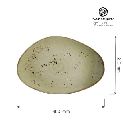 Olive organic shape plate, 350x210mm - hospitality