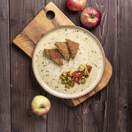Olive organic shape plate, 350x210mm - hospitality