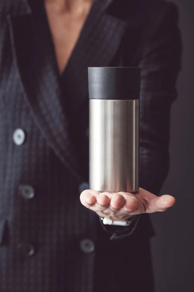 Otis Collection Premium Thermo To Go Mug In 18 8 Stainless Steel With One Hand Opening - hospitality