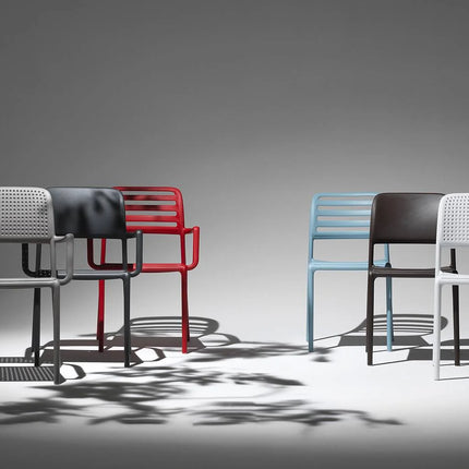 Nardi Riva outdoor chair UV-stabilised polypropylene modern stackable slatted backrest outdoor terrace Ireland