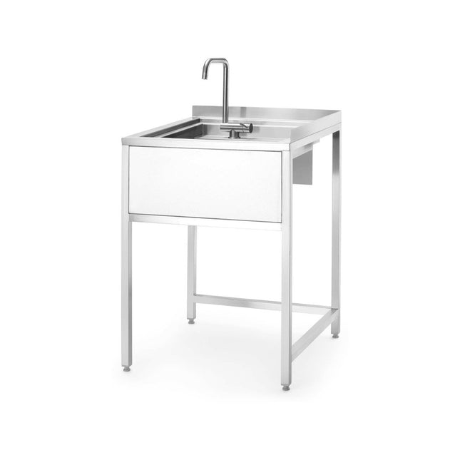 Oxygen corner station with hidden sink compartment and jug rinser, 650x650x(h)900mm - hospitality