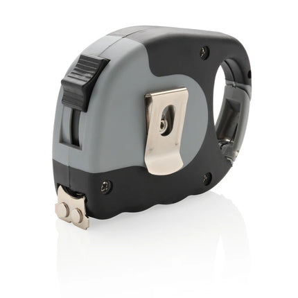  featuring a durable metal clip and flexible tape measure