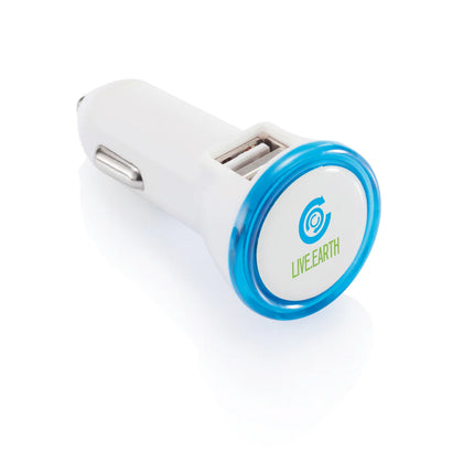 compact design with two USB ports for fast device charging.