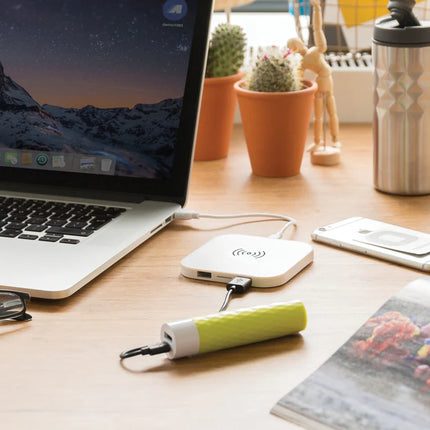  sleek black surface with charging indicator light.