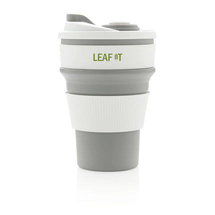  portable reusable cup with a flexible design for easy storage and travel.
