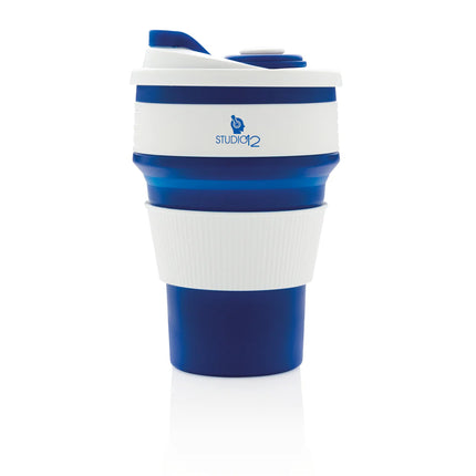  a portable and flexible drinkware item shown in the image.