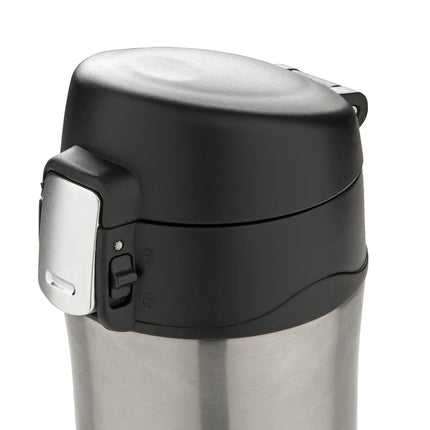  featuring a sleek drinkware design with a secure lid for hot and cold beverages.