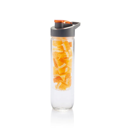  clear plastic drinkware with a built-in infuser compartment.