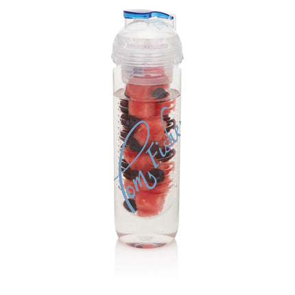  showing a sleek drinkware design with a built-in fruit infuser compartment.