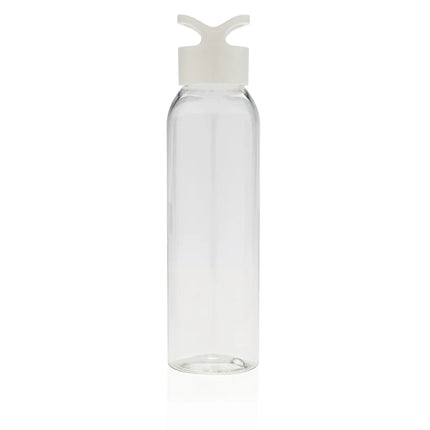  clear drinkware with blue lid and straw