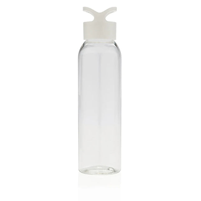  clear drinkware with blue lid and straw