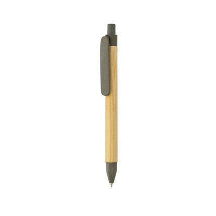 Pen with wooden wheatstraw clip pack of 500 Custom Wood Designs __label: Multibuy p611.117__b_1_f4bdcb3d-b8fb-4fcf-a438-c90167f1c0bb