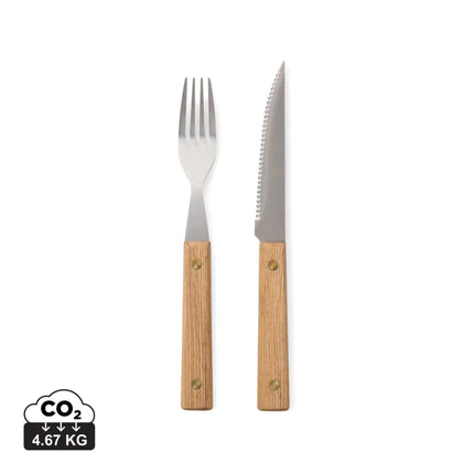 Paso 8 Piece Barbecue Cutlery Set In FSC Ash Wood And Stainless Steel Part Of The Paso Collection - hospitality