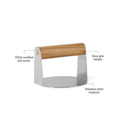Paso Collection FSC Ash Wood Stainless Steel Smash Press - hospitality