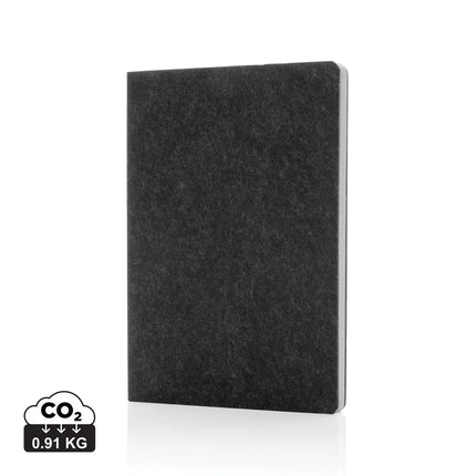 Phrase GRS certified recycled felt A5 notebook - hospitality
