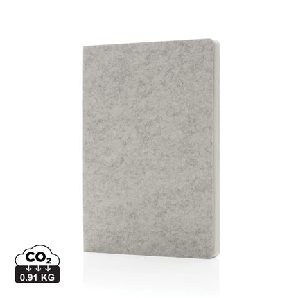 Phrase GRS certified recycled felt A5 notebook - hospitality