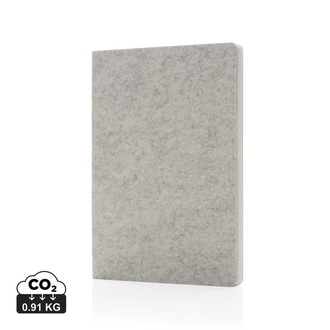 Phrase GRS certified recycled felt A5 notebook - hospitality