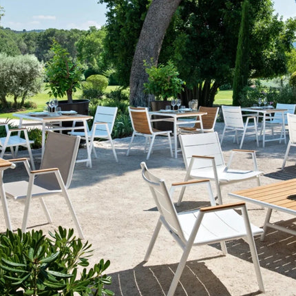 Pilotis V Aluminium Low Armchair Teak - hospitality