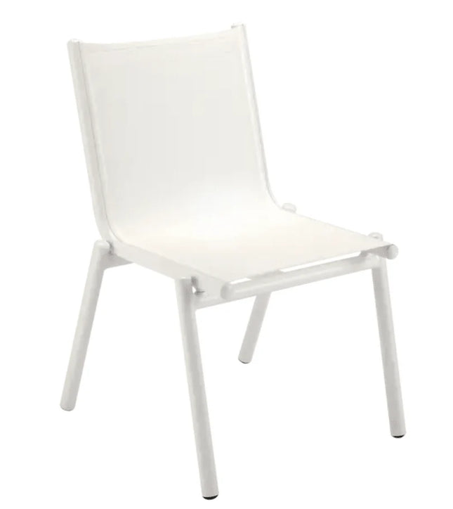 Fermob Pilotis V Batyline outdoor chair with a sleek metal frame and Batyline fabric seat in a modern design.