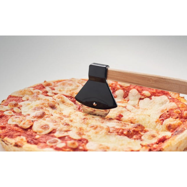 Pizza cutter with bamboo handle pack of 25 - hospitality