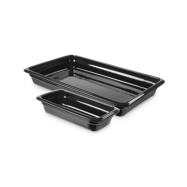 Porcelain GN 2/3 container, black, 350x325x(h)60mm - hospitality