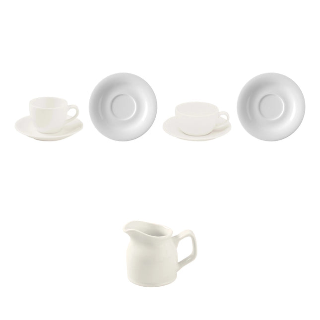 Porland Dove Coffee Service Set – Cups & Saucers by the Dozen – set contents