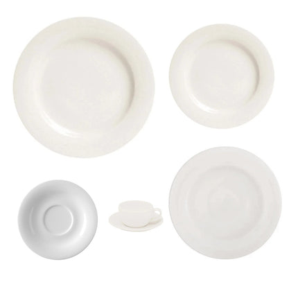 Porland Dove Ten-Table Tabletop Set – 5-Piece Cover for 20 or 40 Covers – set contents