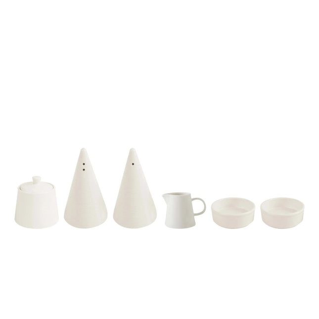 Porland Line Sachet-Free Table Set for 10 Tables – Sugar Bowl, Salt & Pepper, Cream Jug & Preserve Pots | Hospitality Trade Pack - CWDH