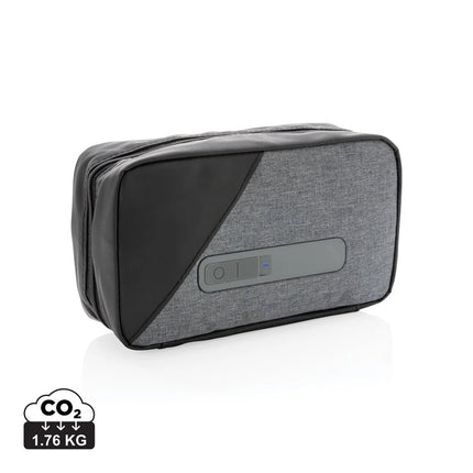 Portable UV-C steriliser pouch with integrated battery - hospitality
