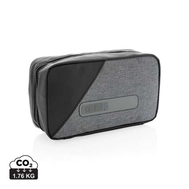 Portable UV-C steriliser pouch with integrated battery - hospitality