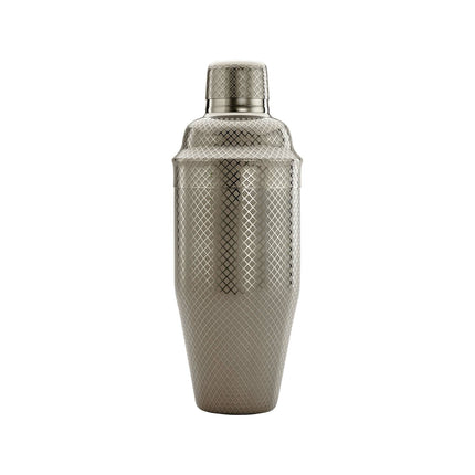 Diamond Lettice Japanese style 3-piece cocktail shaker, black, 700ml