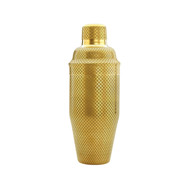 Diamond Lettice Japanese style 3-piece cocktail shaker, gold, 700ml