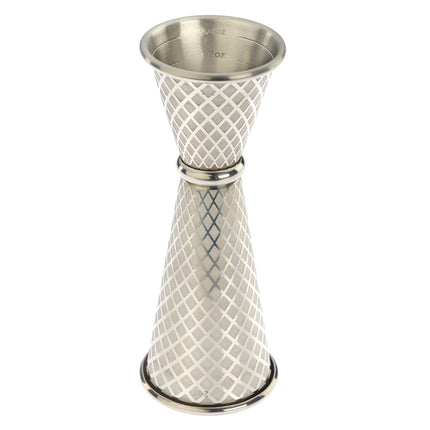 Diamond Lettice Japanese style jigger, stainless steel, 30/60ml