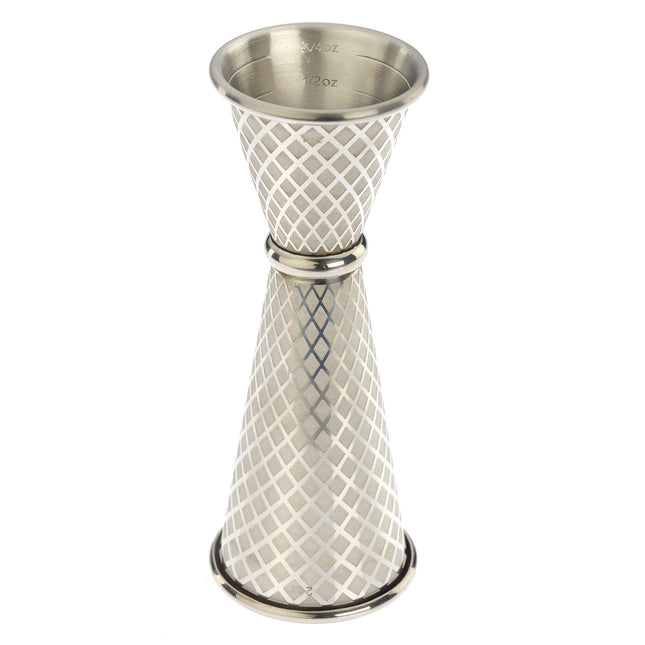 Diamond Lettice Japanese style jigger, stainless steel, 30/60ml
