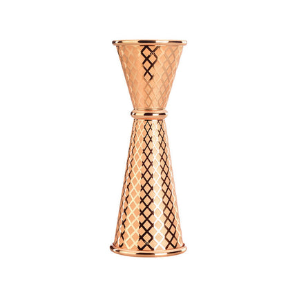 Diamond Lettice Japanese style jigger, copper, 30/60ml