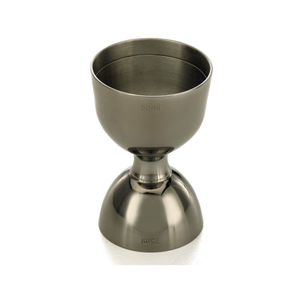 Bell jigger with straight rim, black, 25/50ml