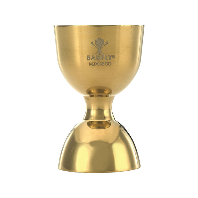Bell jigger with straight rim, gold, 25/50ml