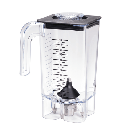 Hamilton Beach Commercial AirWhip Frothing Jar, 1.4L milk frothing jug with a stainless steel body and ergonomic handle.