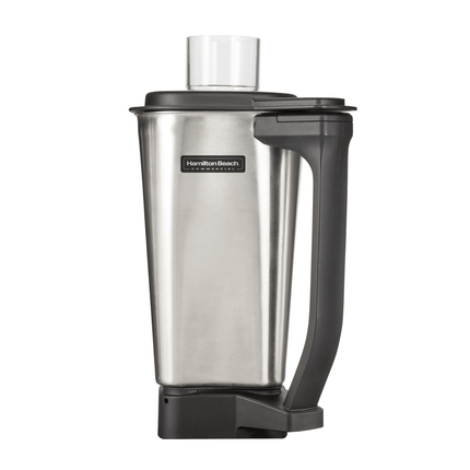 Stainless steel blender jug for Hamilton Beach Commercial HBF510, HBF510S, and HBH455 blenders, 1.8L capacity.