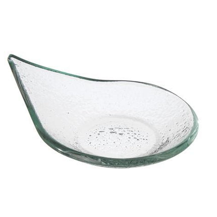 Vetro Fingerfood Rain Drop Transparent Glass Dish 80x100mm - Elegant Raindrop Shaped Presentation for Buffets